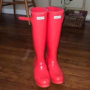 coral rain boots